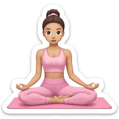 lightskin girl wearing light pink doing pilates sticker