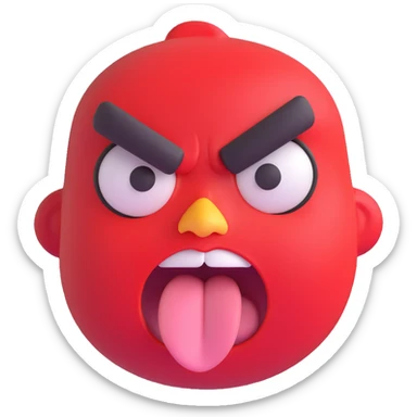 an emoji of an angry face with tongue out sticker