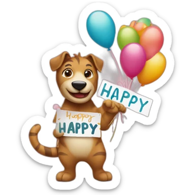 Any animal holding a sign that has “Happy Birthday Priya” sticker
