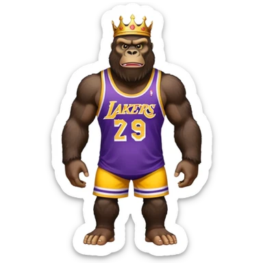 king kong wearing lakers jersey  sticker