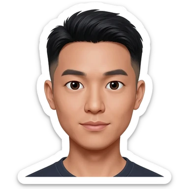 Filipino korean man fade hair cut 25 year old  sticker