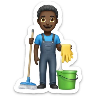 cleaning kit with black man sticker