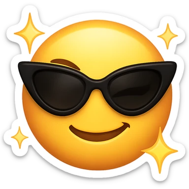 slay emoji, dramatic wink, radiant and trendy sticker