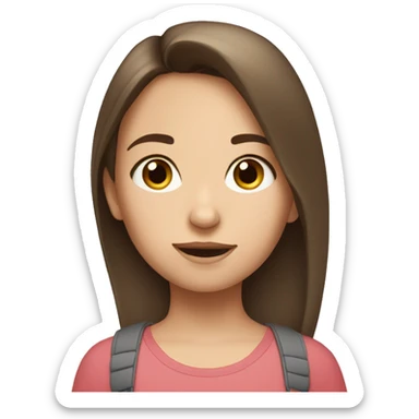 brunette white girl with toodler boy  sticker