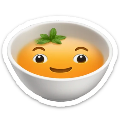Orange soup in white bowl sticker