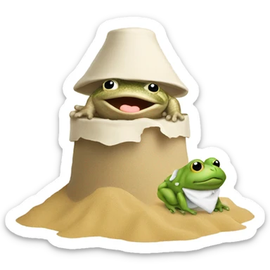 Toad in diapers building sandcastle sticker