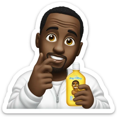 p diddy holding baby oil sticker