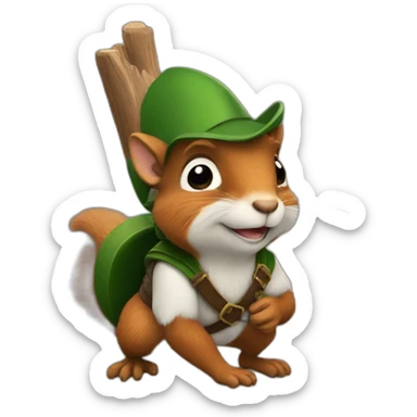 robin hood squirrel sticker