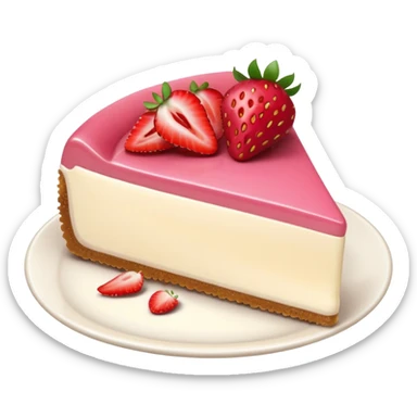 slice of strawberry cheesecake sticker