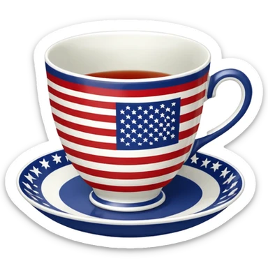 Us flag teacup sticker