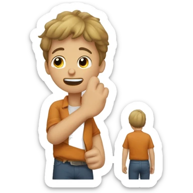 Garçon qui fait un dois dauner sticker