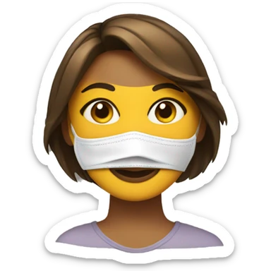 Chica con mascarilla sticker