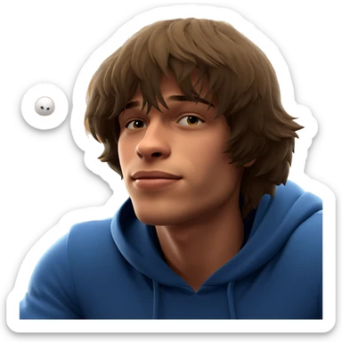 mysterious boy in hood sticker