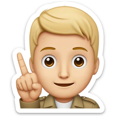 Gerlber emoji der Zeigefinger an der Stirn hat sticker