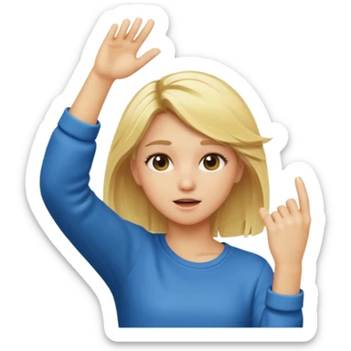 blonde girl dabbing sticker