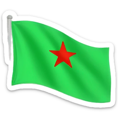 green flag with a red star in the middle. no other colors sticker