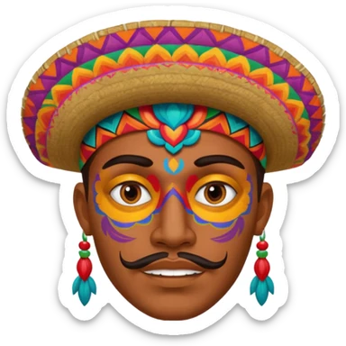 mexican male painted face sticker