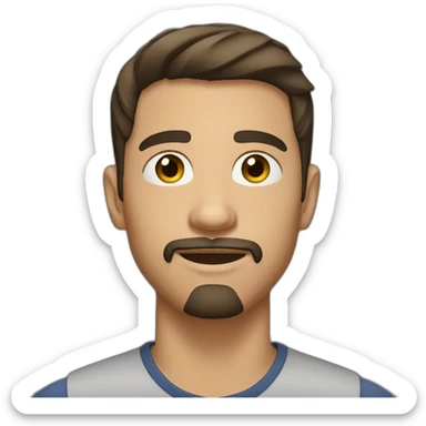 Young Brunette Man with goatee and no fringe sticker