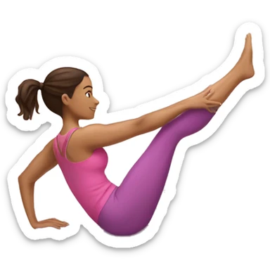 Brunette doing Pilates pink sticker