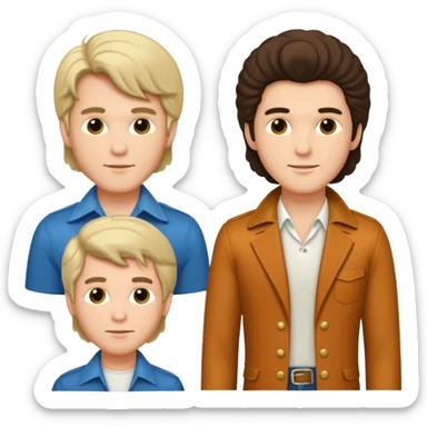 70s 80s men with hair style  sticker