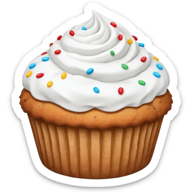 white coloured muffin with white topping sticker