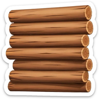 wooden logs sticker