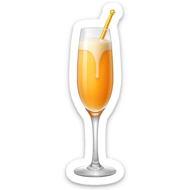 Mango Bellini in einem Sektglas mit viel sprudel sticker