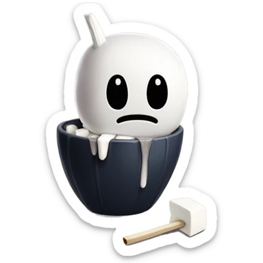 hollow knight character eating mashmallows sticker