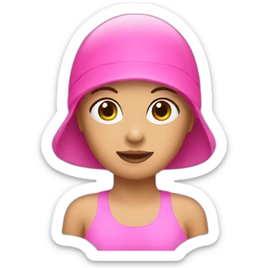 woman pink swim cap sticker
