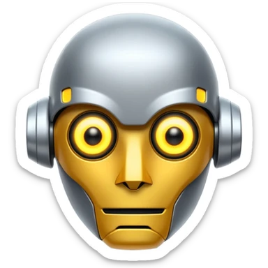 Prompt 13: "…how AI will change the job market."
Graphic: 🤖 Robot head icon (white) glowing yellow eyes.
Animation: Robot pulses with glow.
Background: Transparent.
 sticker