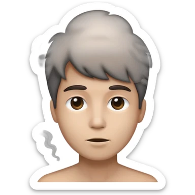 Smoke coming from a thinking person  sticker