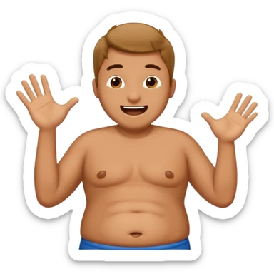 guy slapping his fat belly and he is in glee sticker