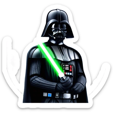 Darth Vader blocking a death star blast with his lightsaber sticker