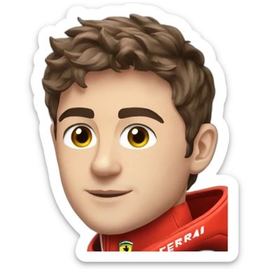 Charles leclerc in ferrari suit sticker