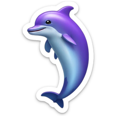 purple dolphin in dress sticker