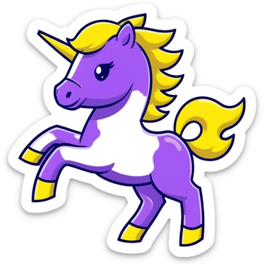 A yellow horse composed of bright electric energy, with yellow wires visible throughout its form, lightning bolts emanating from its mane and tail, galloping at high speed. sticker