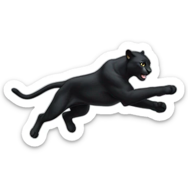 Panther running (black) sticker