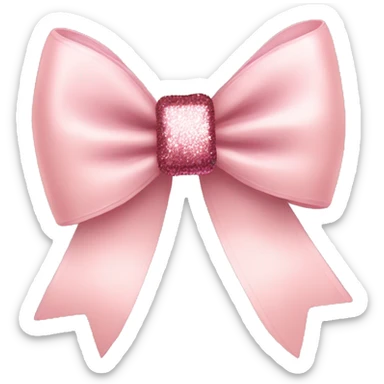 Blush pink bow with glitter sticker