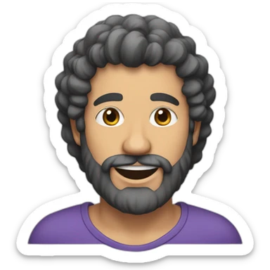 Homem careca branco barbudo feliz sticker