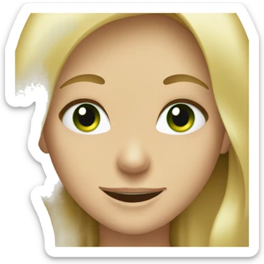 Blonde girl green eyes laughing  sticker
