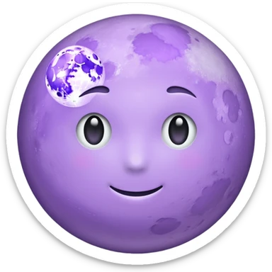 realistic Light purple moon sticker