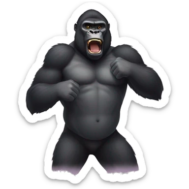 Gorilla beating his chest  sticker