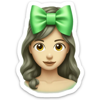Light green bow on light green bow sticker