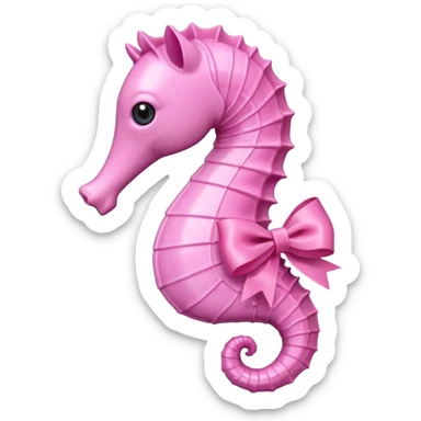 Pink seahorse put a pink ribbon sticker