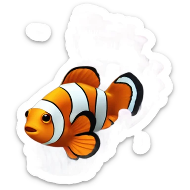 A clown fish sleeping in an anemone  sticker