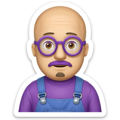 un minions di colore viola con il pizzetto e gli occhiali da vista sticker