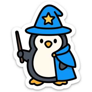 Penguin Wizard sticker