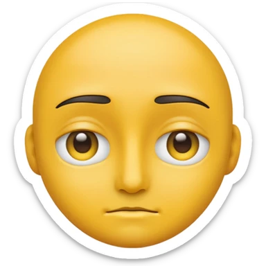 Generate me a blank face emoji with the upper eyelid half closed make it the original yellow emoji remove the nose sticker