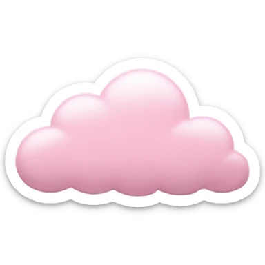 pale Pink cloud with raining hearts sticker