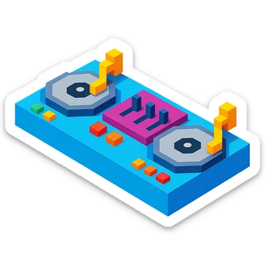 DJ turntables sticker